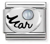 Nomination Composable Classic Link 330505/03 March Aquamarine in 925 Silver